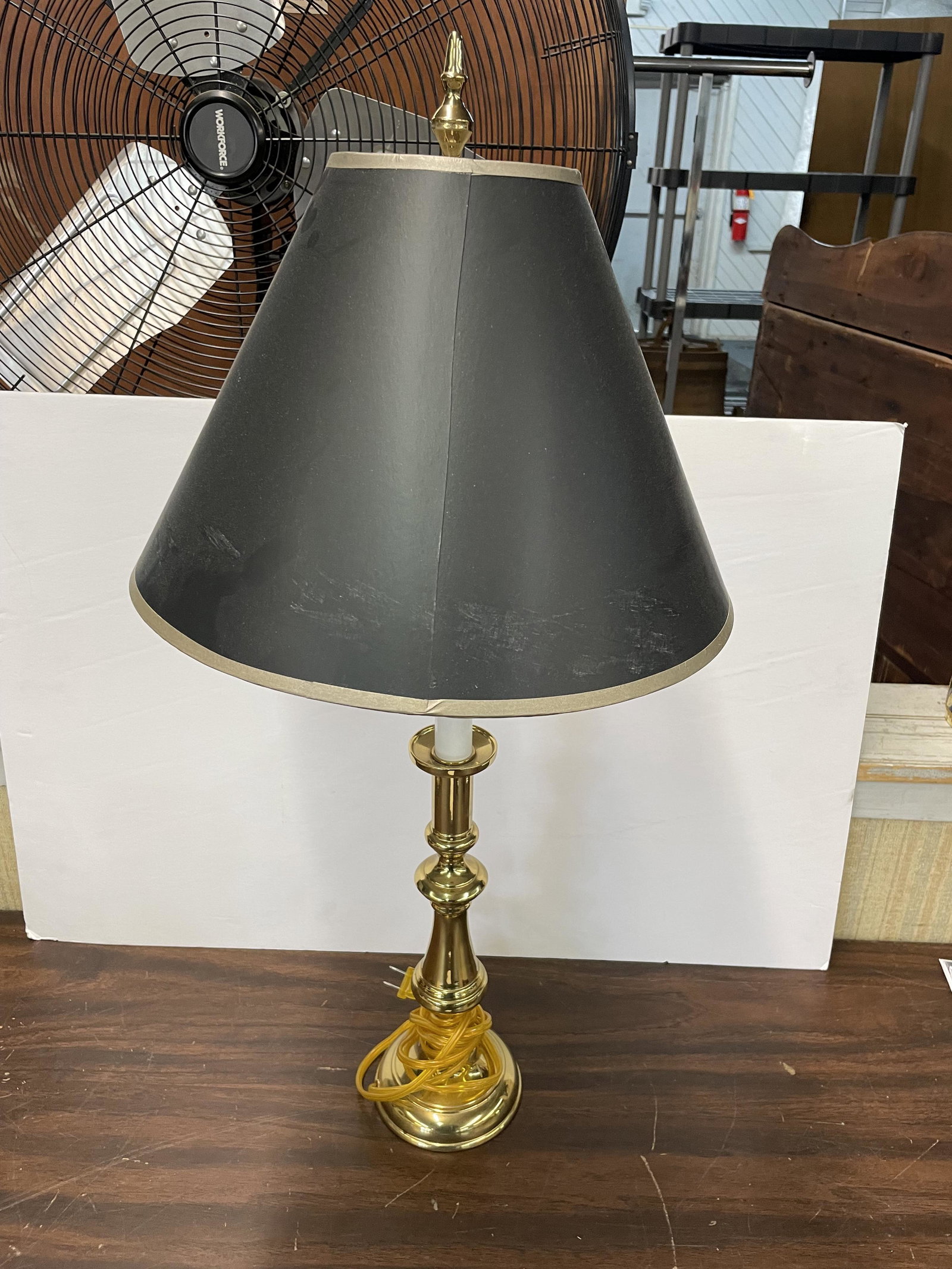 Virginia Metal Crafters Brass Lamp: Marked on base. Measures 29" H.