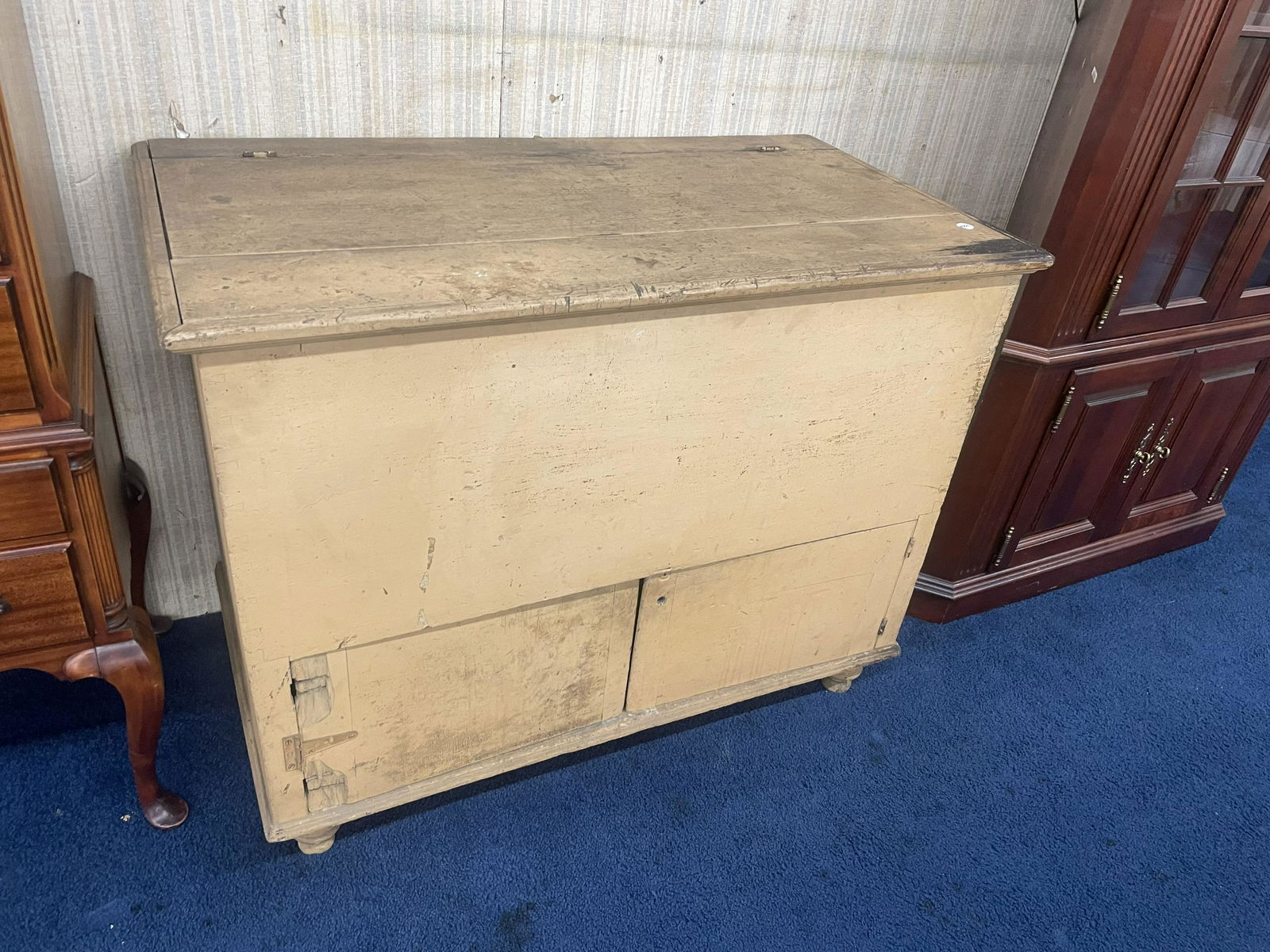 Antique Feed Bin: 36" x 46" x 25" and has antique paint