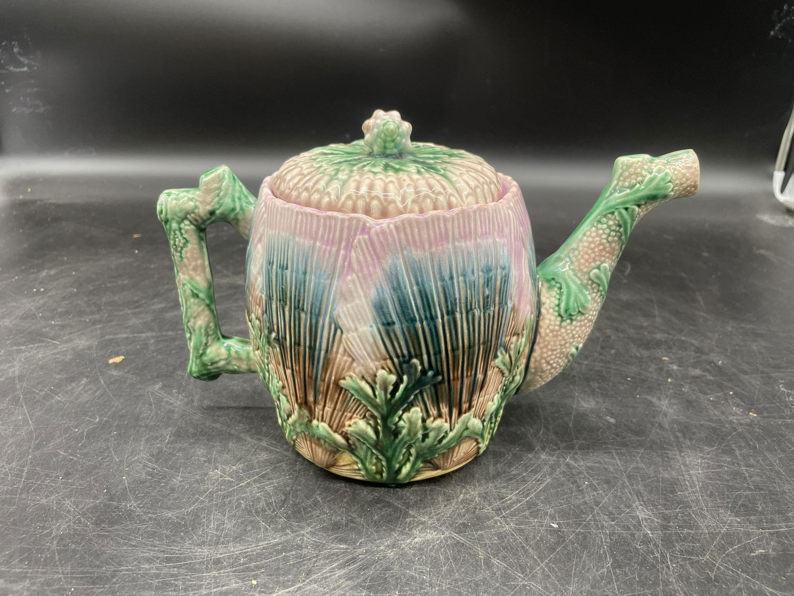 Majolica Etruscan Tea Pot (1 of 4)