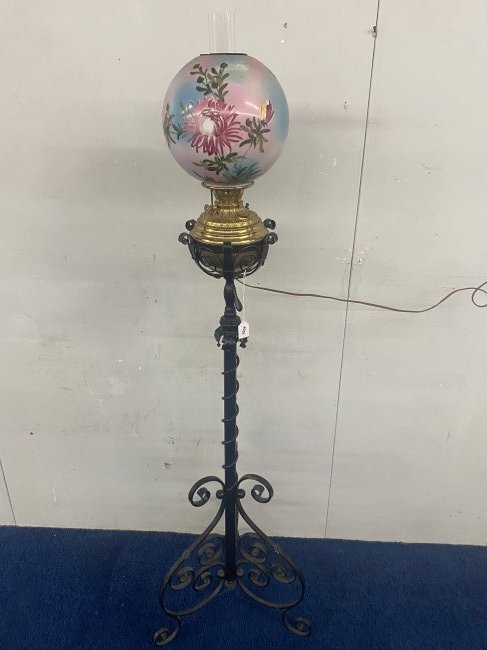 Antique Rayo Wrought Iron Piano Lamp (1 of 6)