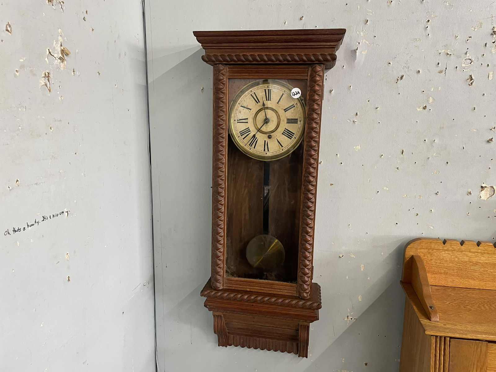 Ansonia Carved Wall Clock (1 of 4)