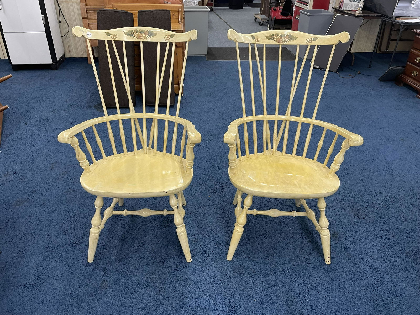 Pair of Paint Decorated Windsor Chairs (1 of 3)