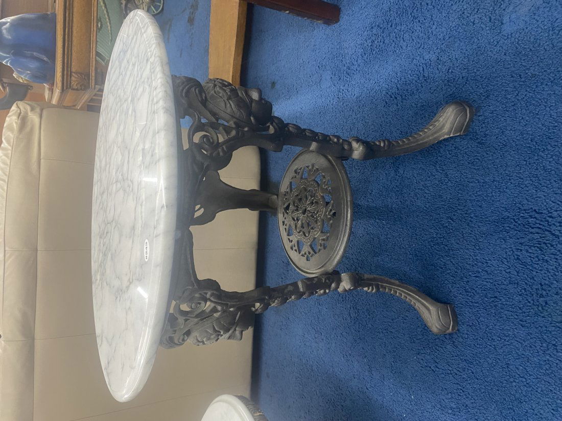 Cast Iron Marble Top Table (1 of 4)