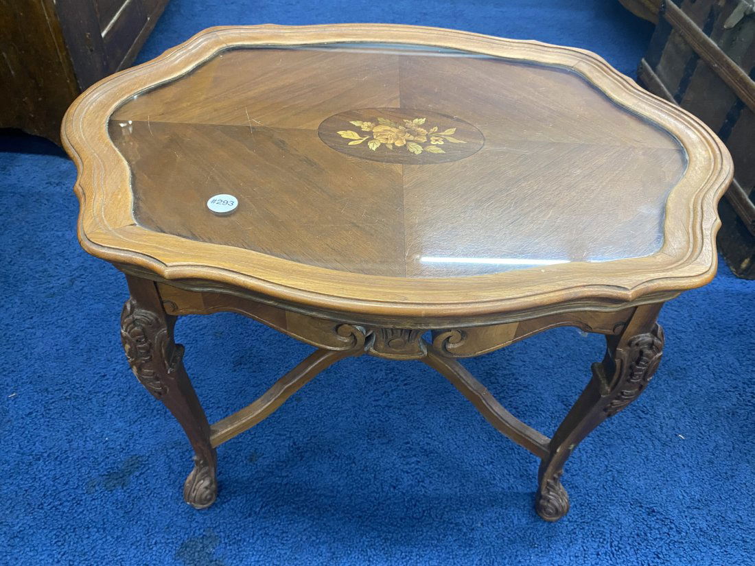 Carved Antique Tray Top Table (1 of 4)