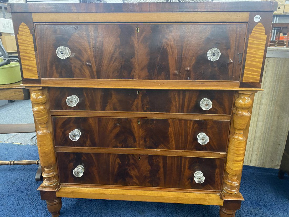 Antique Empire Chest with Tiger Maple Accents (1 of 9)