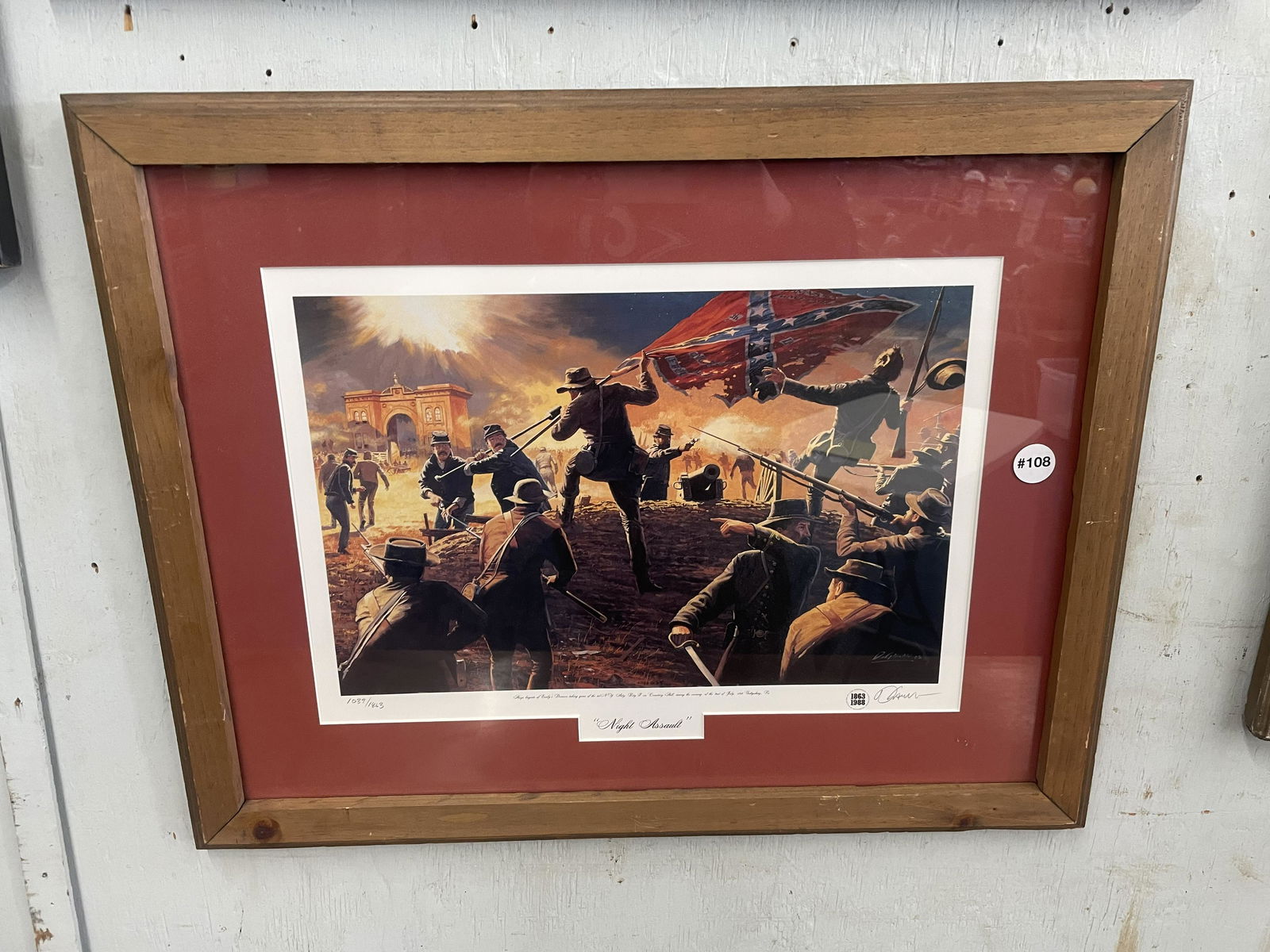 Dale Gallon Signed and Numbered Print: SLR, titled "Night Assault", numbered 1093/1863. Frame 24"x19".
