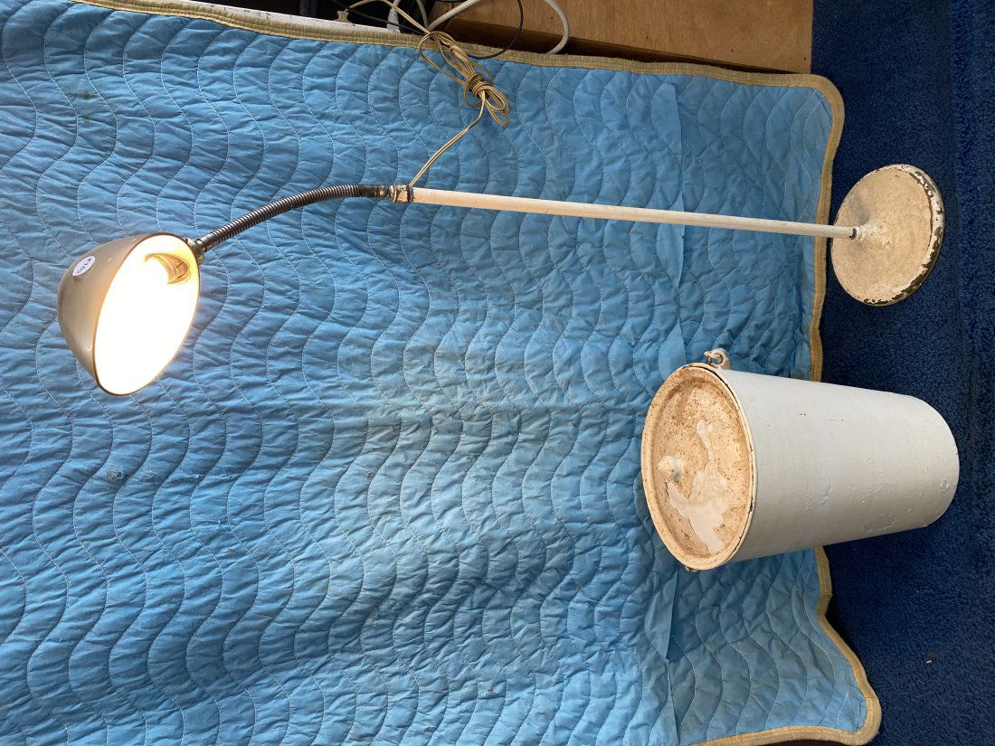Vintage Medical Light and Trash Can (1 of 5)
