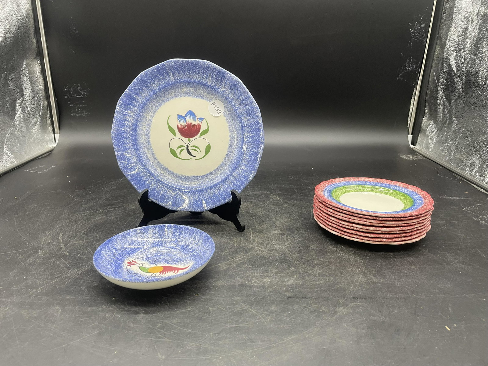 Eleven Pcs Mary Weaver Spatterware (1 of 3)