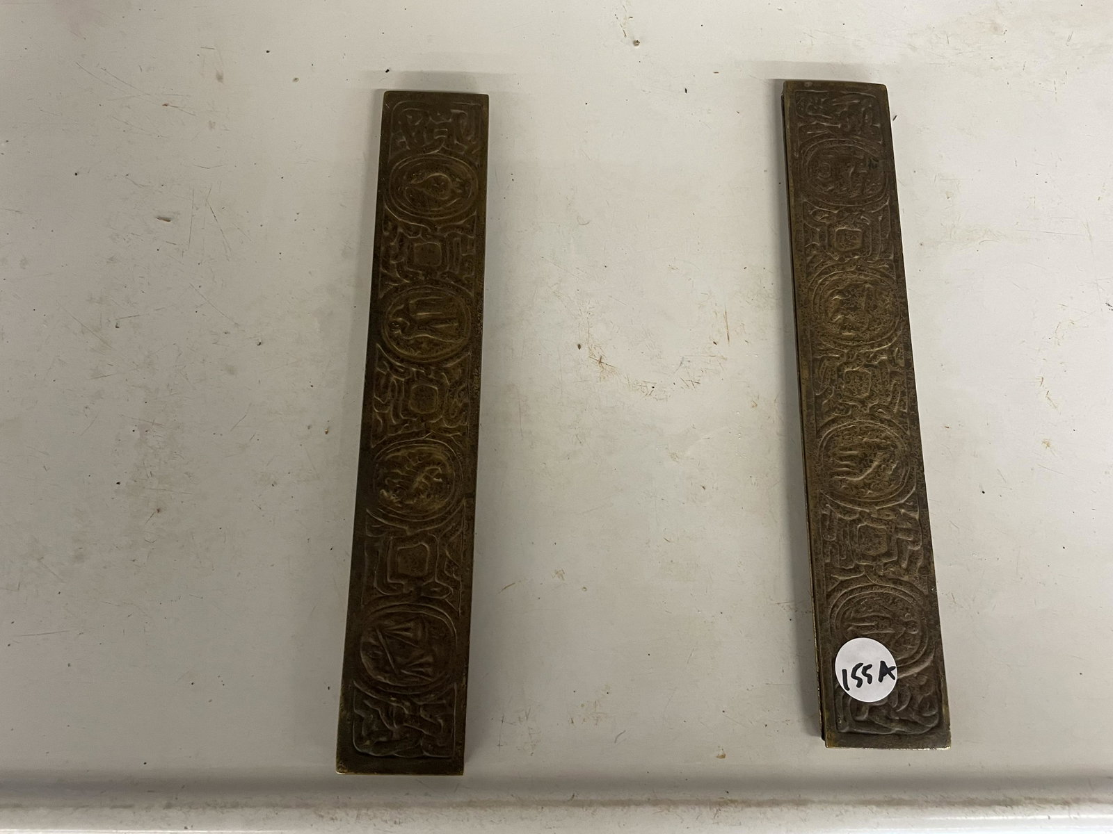 Tiffany Zodiac Bronze Bookends: marked "tiffany studios new york 994". `12.25"L.