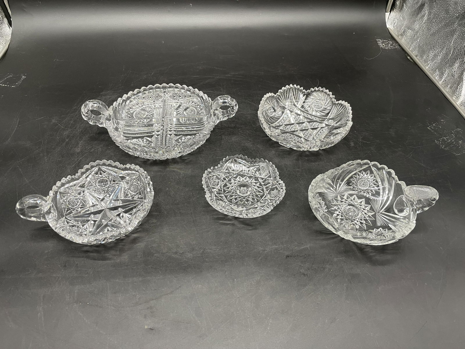 Five Pieces Of Cut Glass (1 of 3)