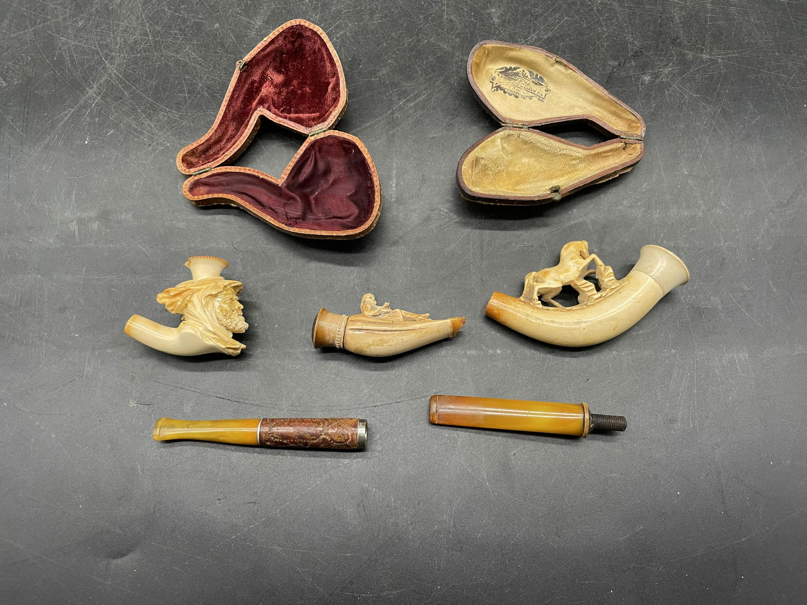 Three Antique Carved Meerschaum Pipes (1 of 7)