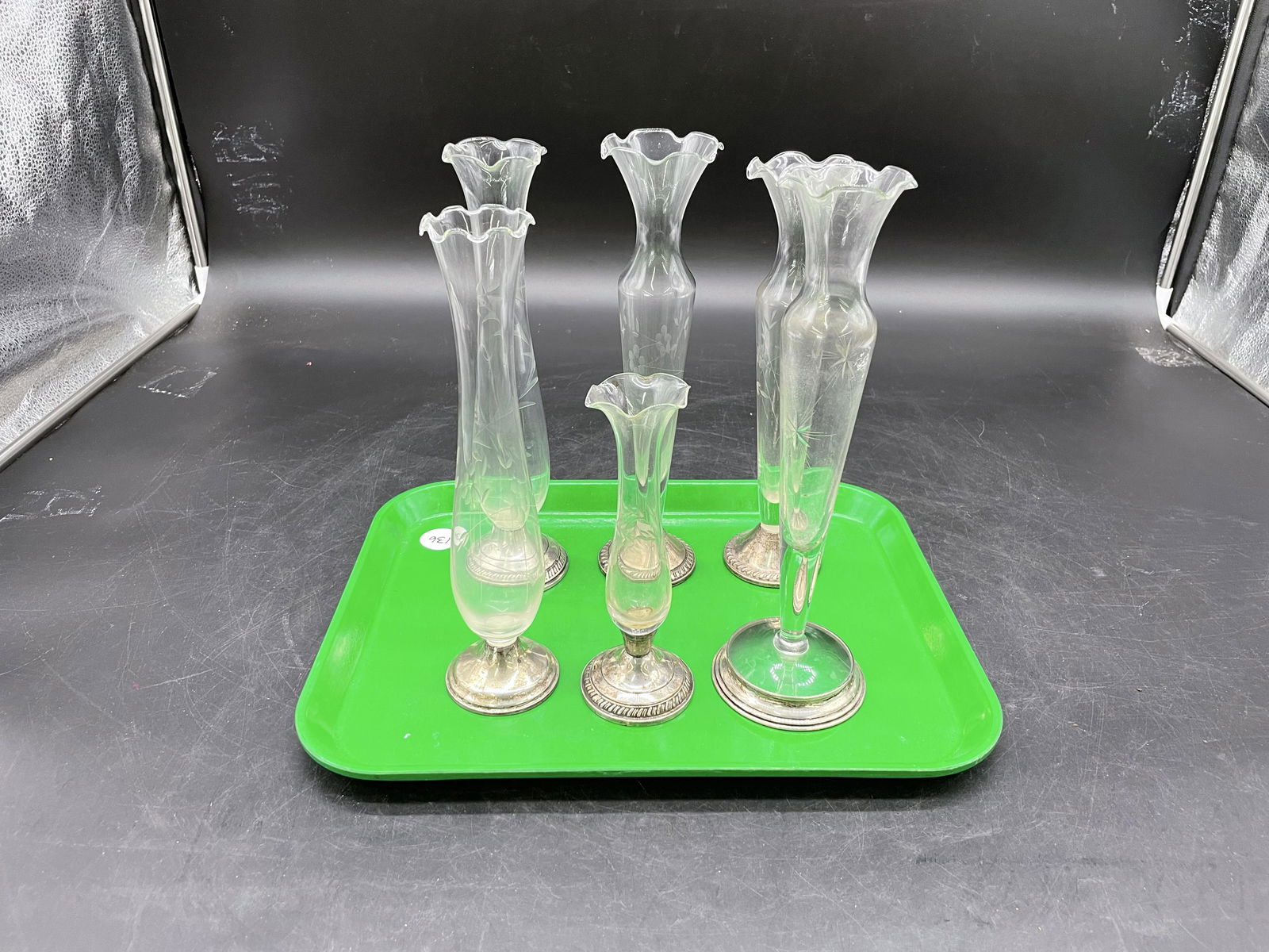 Six Sterling Weighted Bud Vases (1 of 2)