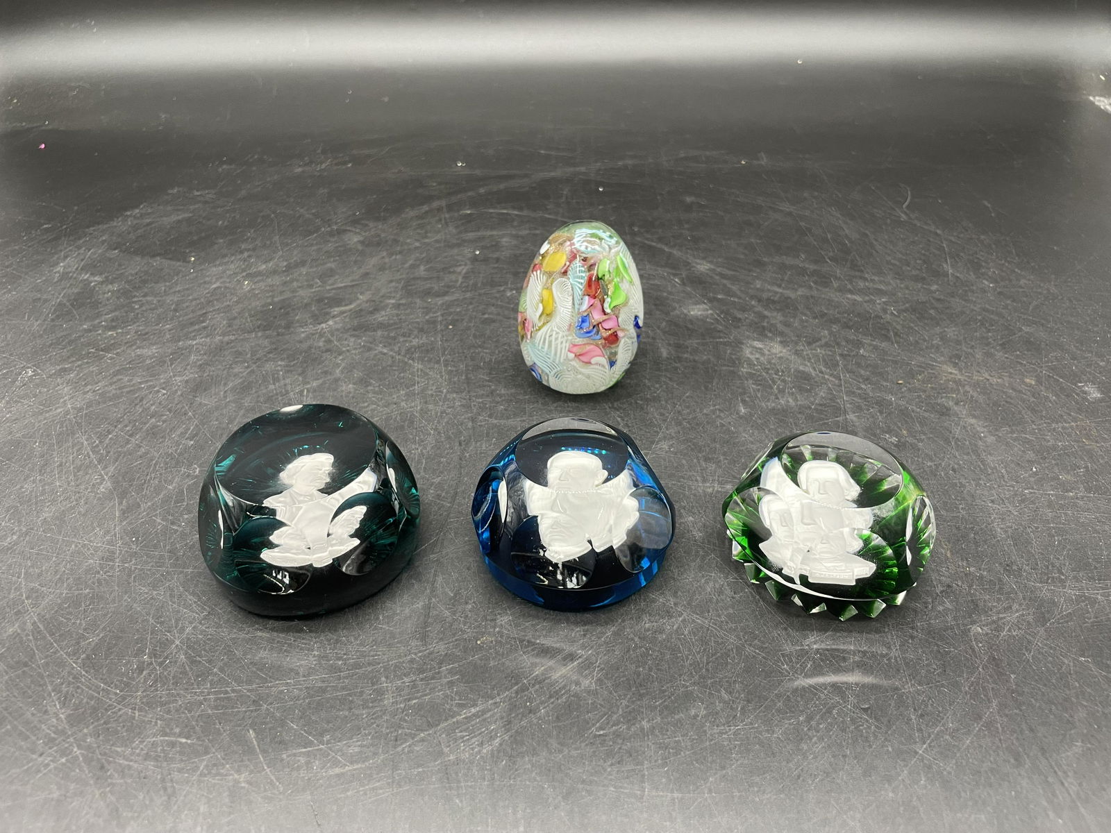 Four Art Glass Paperweights (1 of 5)