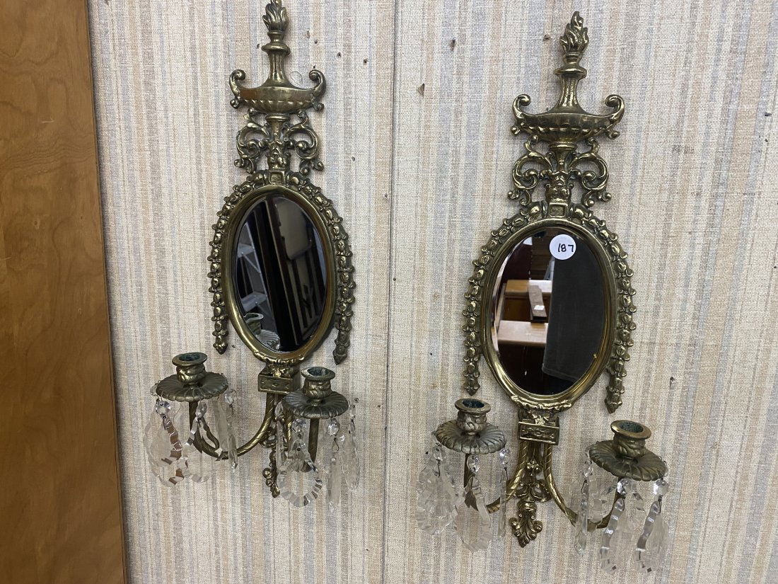 Pair Of Mirror Back Wall Sconces (1 of 6)