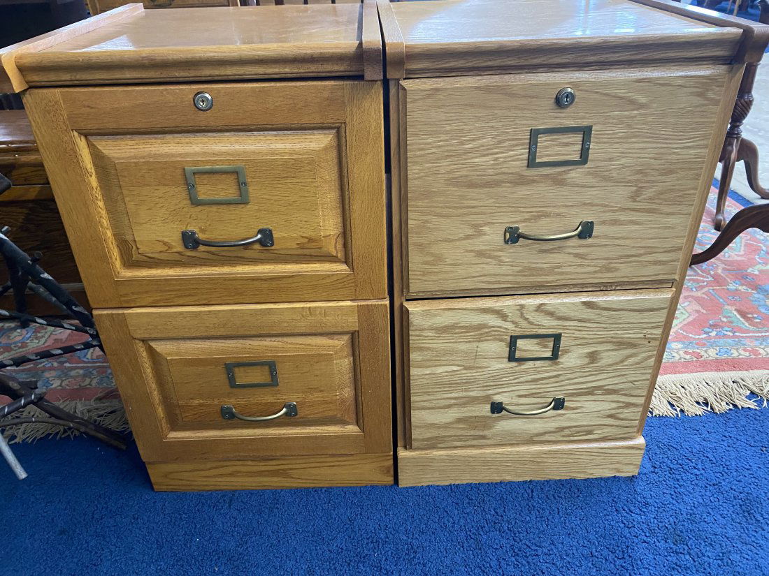 Two Oak File Cabinets (1 of 5)
