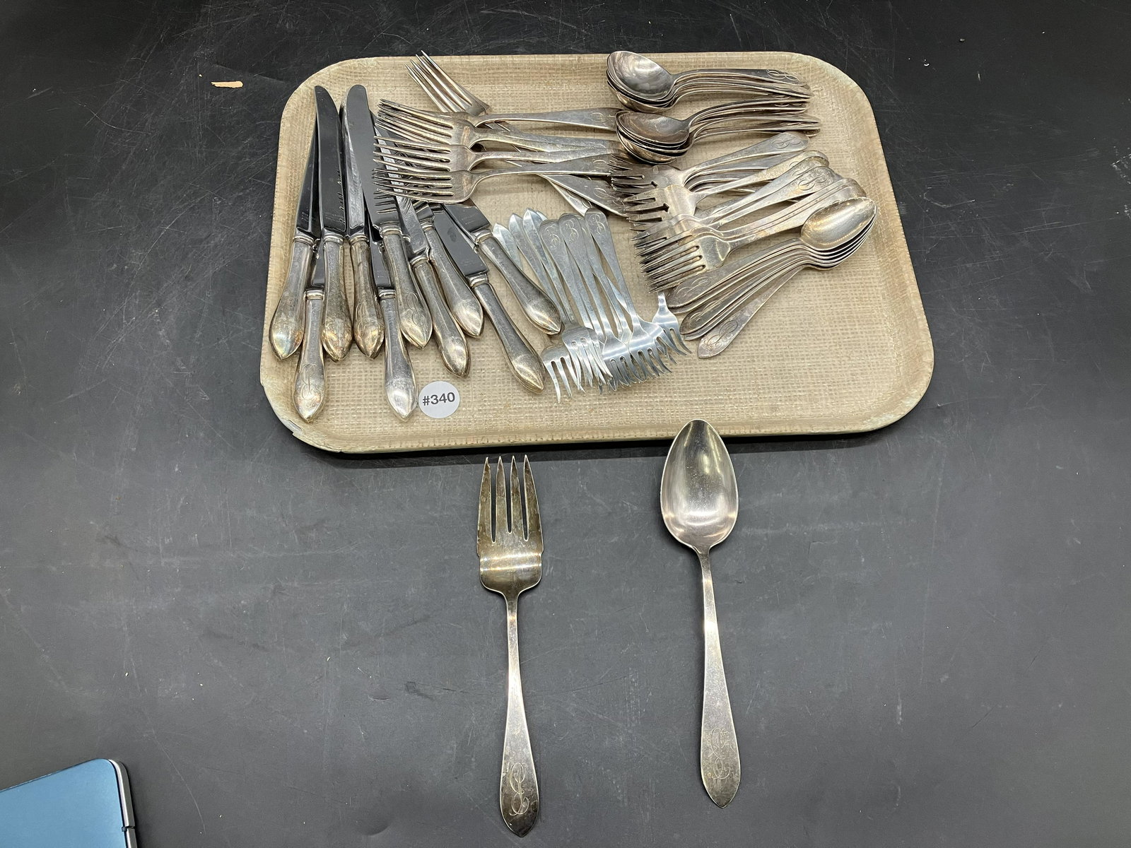 Monogrammed Sterling Silver Flatware Set (1 of 5)