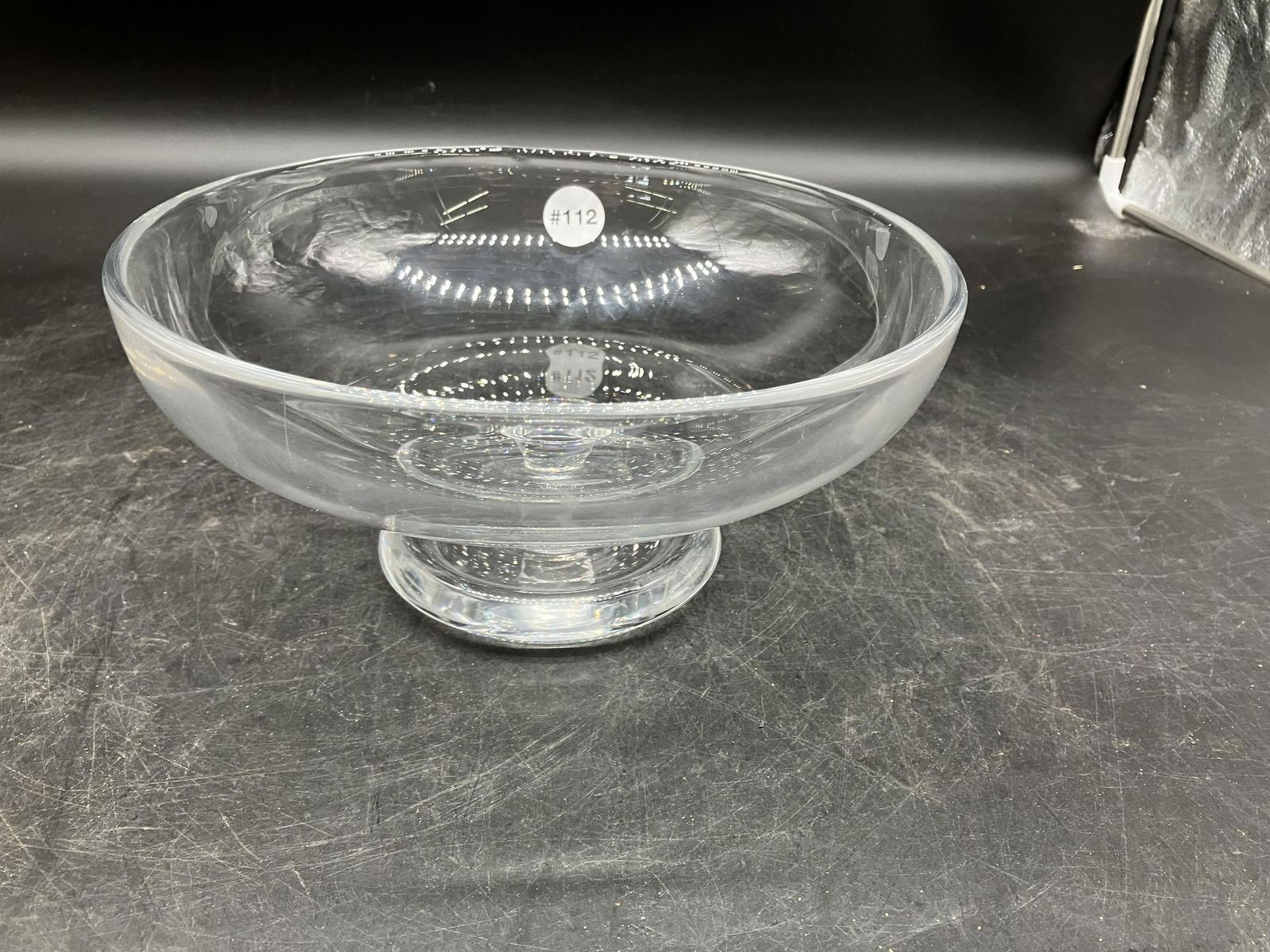 Orrefors Footed Bowl: signed on base, measures 4.5" x 10".