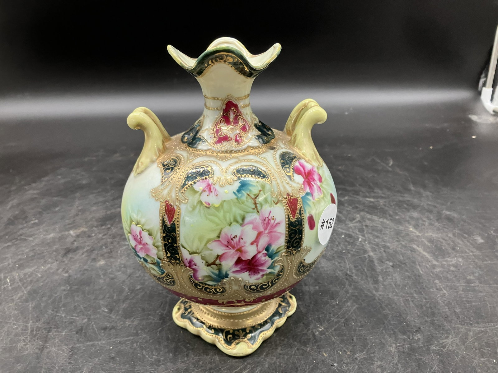 Nippon Vase: Measures 7" H. Hand painted decoration.
