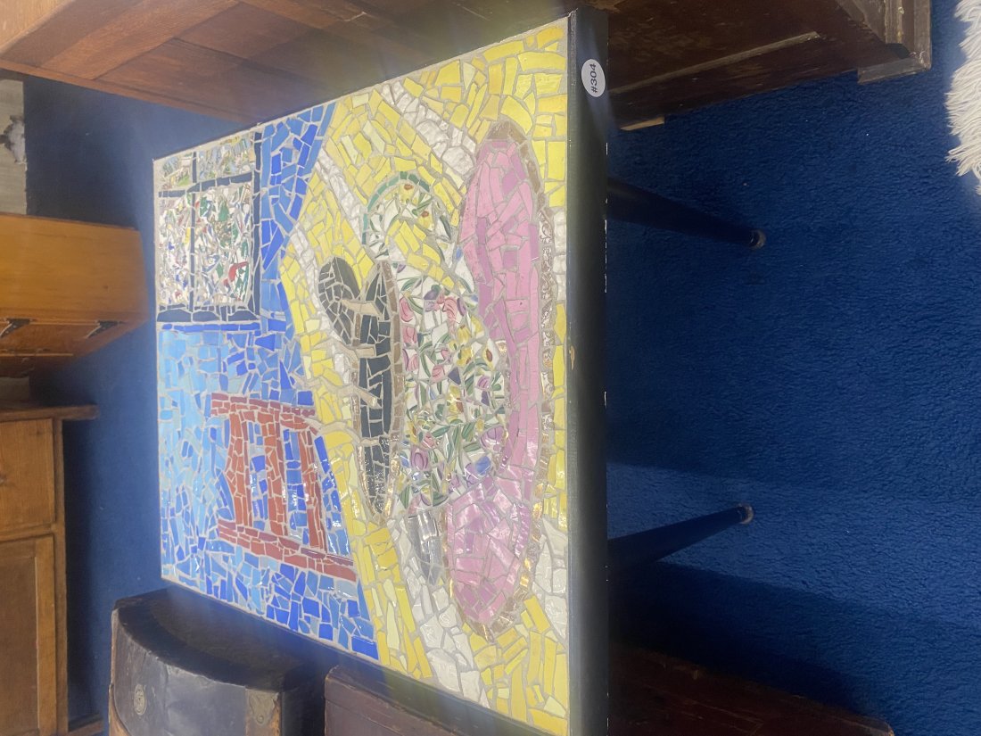 Mosaic Top Table: Measures 23" x 25" x 21".