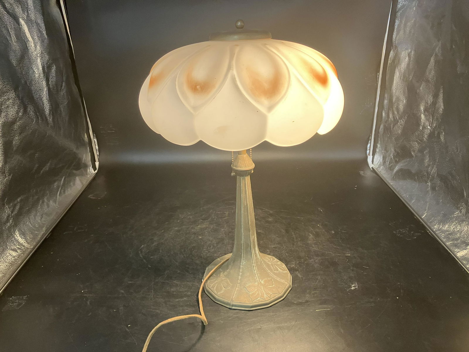 Antique Reverse Painted Lamp (1 of 4)
