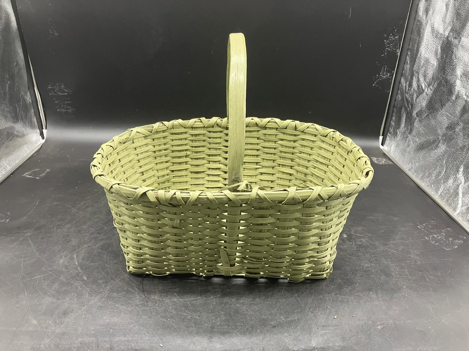 Green Painted Basket (1 of 4)
