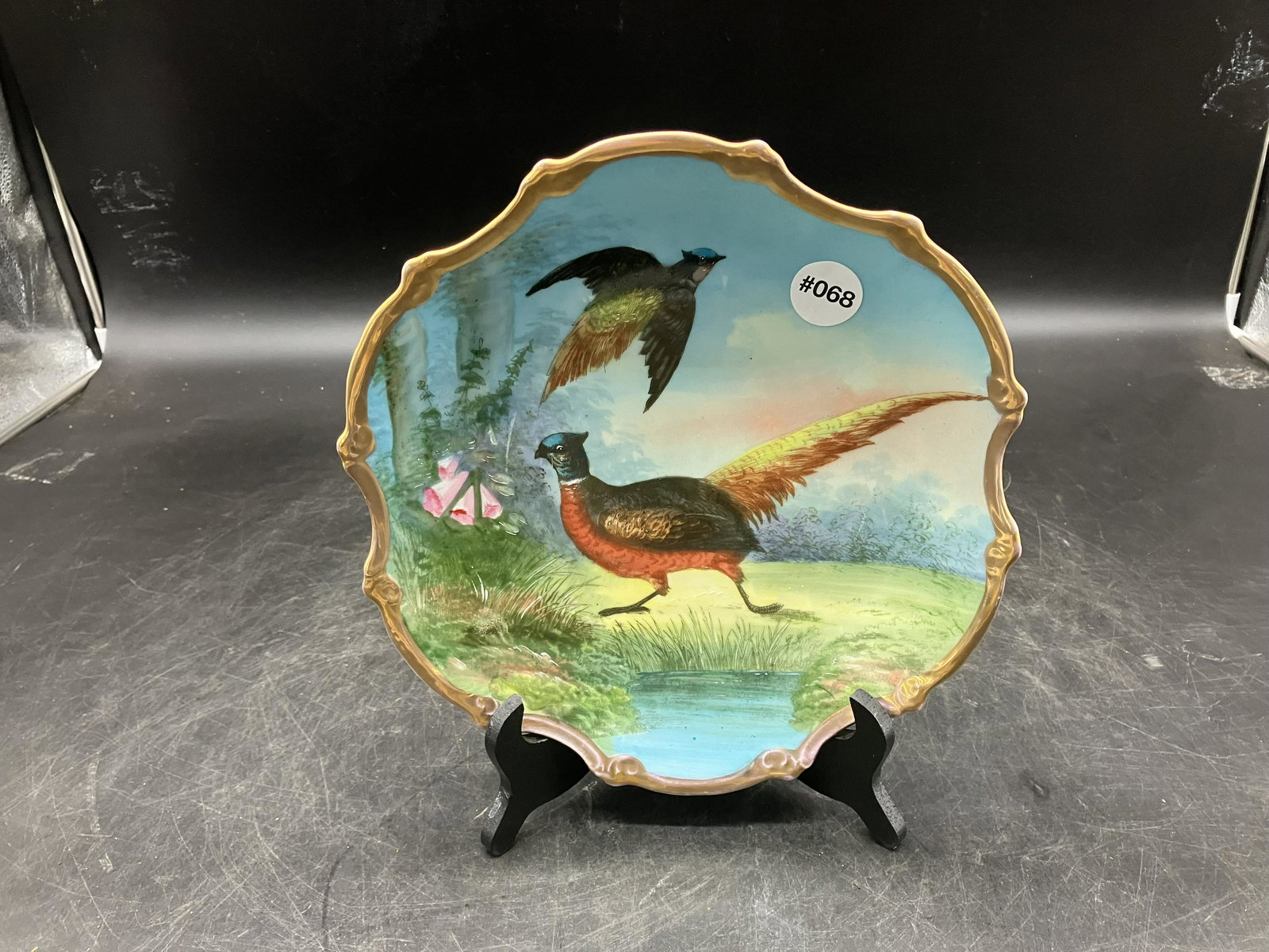 Limoges Style Game Charger: Measures 10" W. Marked on back.