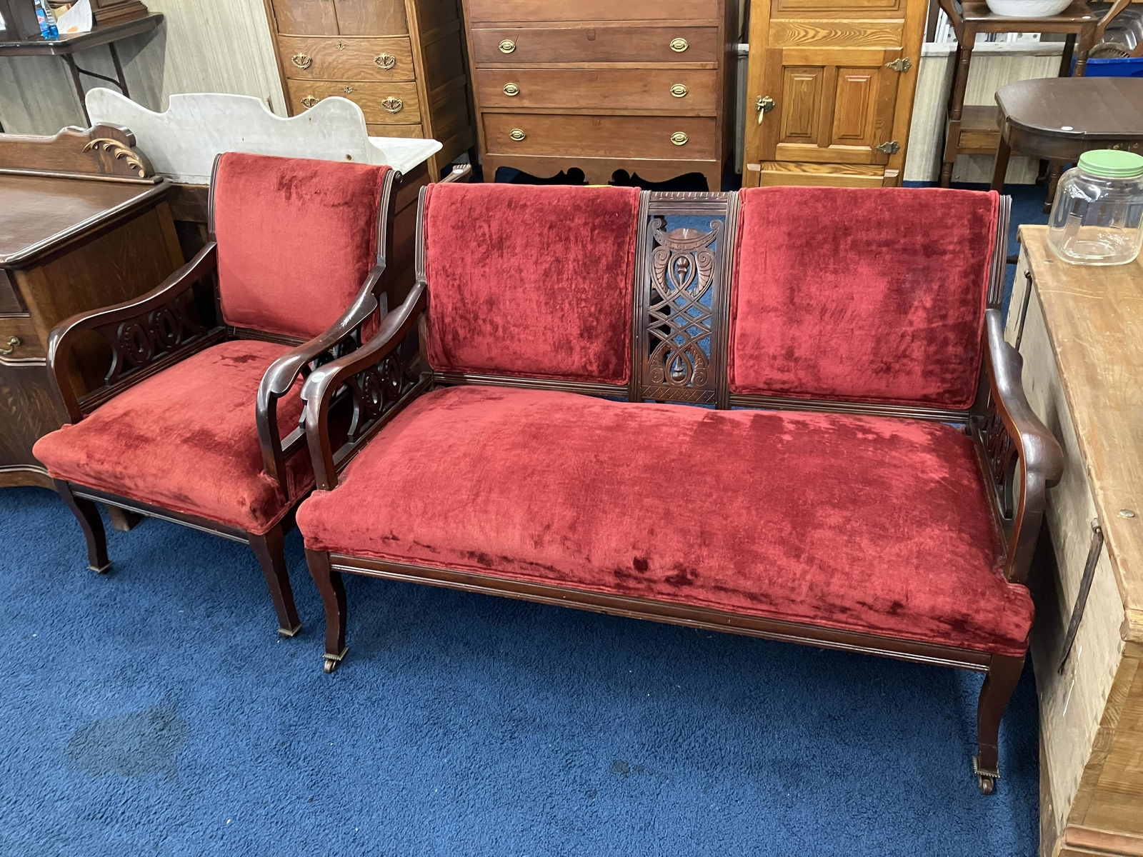 Two Piece Victorian Parlor Suite (1 of 4)