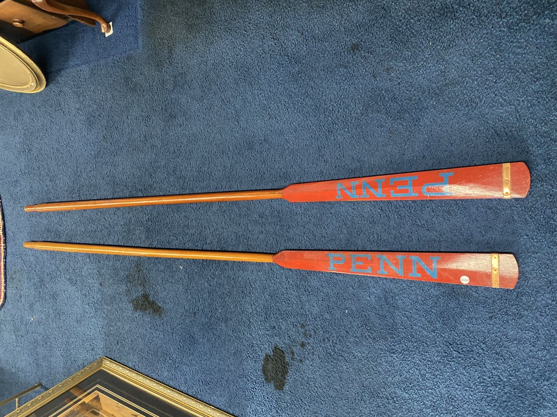 Pair Of Vintage University Of Penn Rolling Oars (1 of 5)