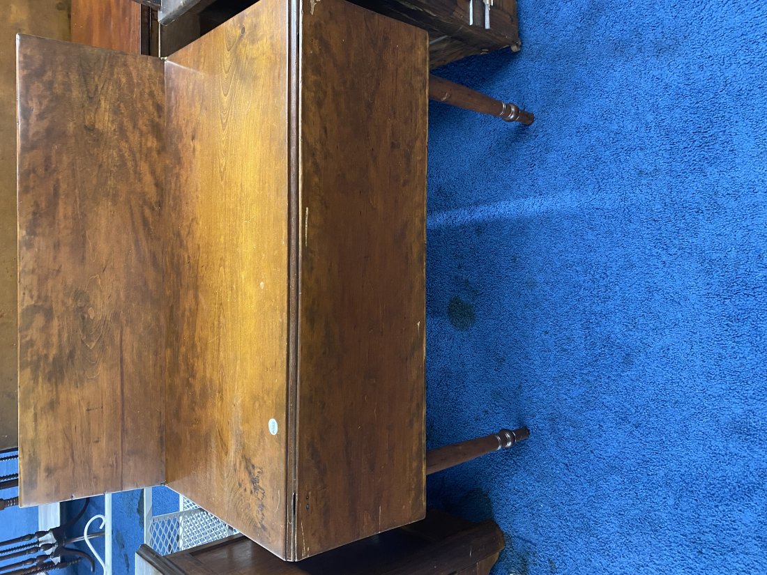 Walnut Dropleaf Table: 30"x36"x40"W when extended.