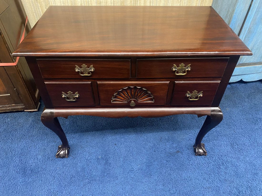 Carved Charak Mahogany Lowboy (1 of 6)