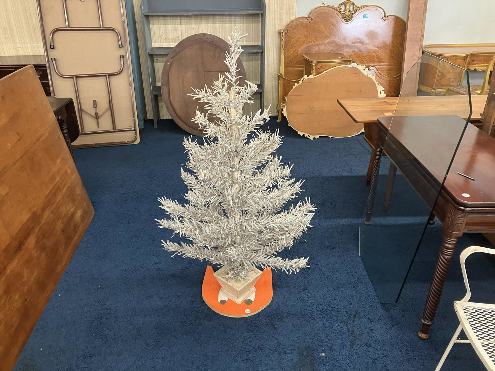 Vintage Aluminum Christmas Tree: Measures 52" x 26".