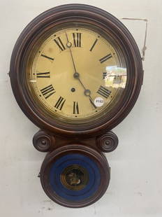 Ingraham 8 Day Figure Eight Clock: Includes original key & pendulum. Measures 22" x 13".