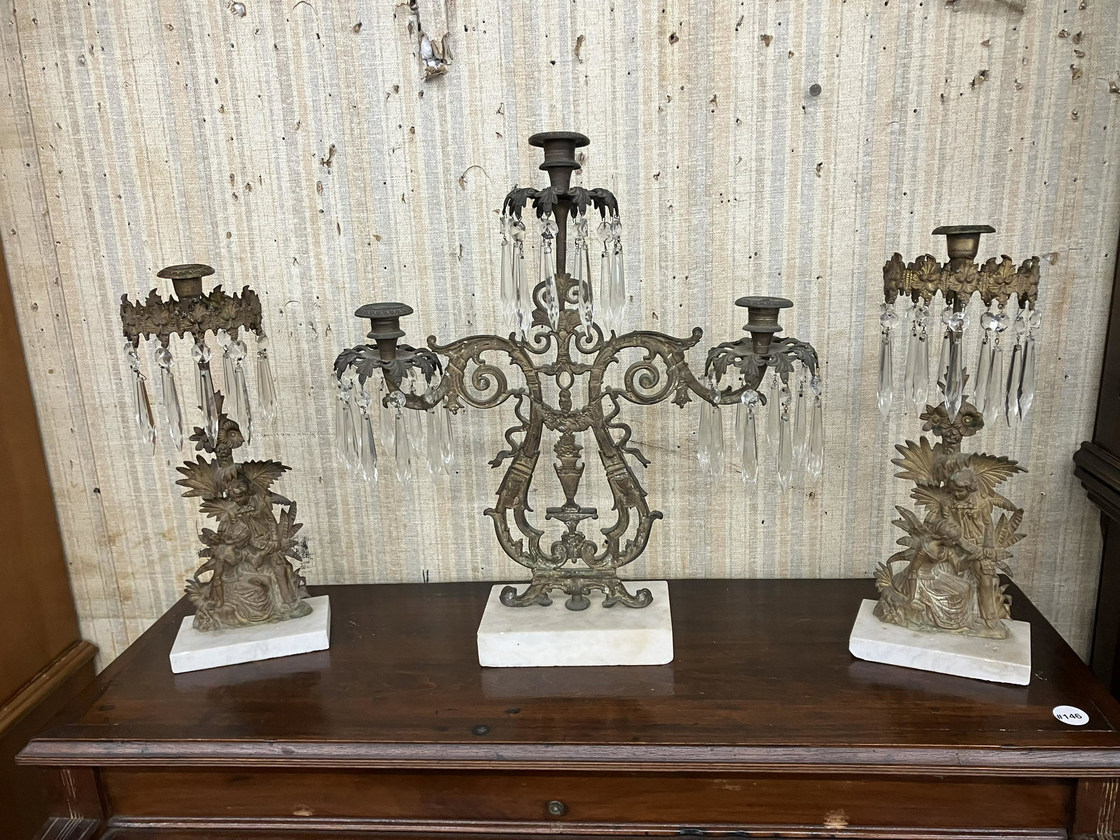 Antique Three Piece Girandole Set (1 of 3)