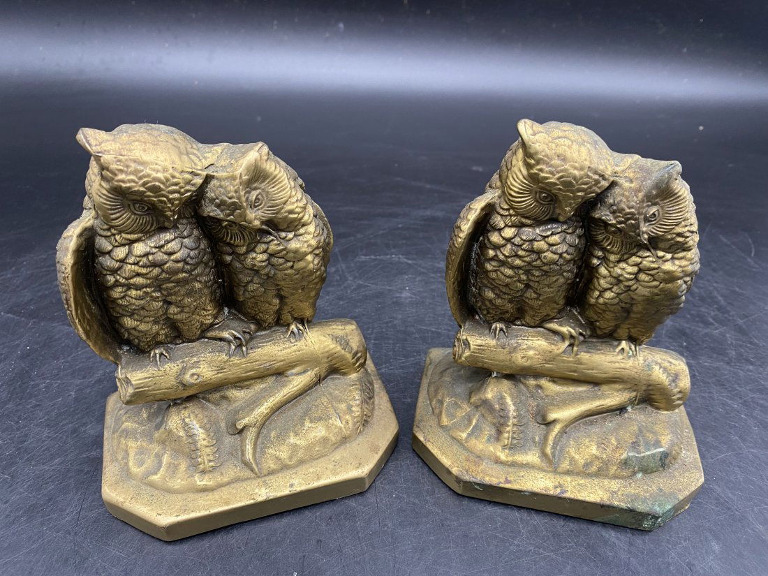 Pair of Brass Owl Bookends Philadelphia Makers (1 of 3)