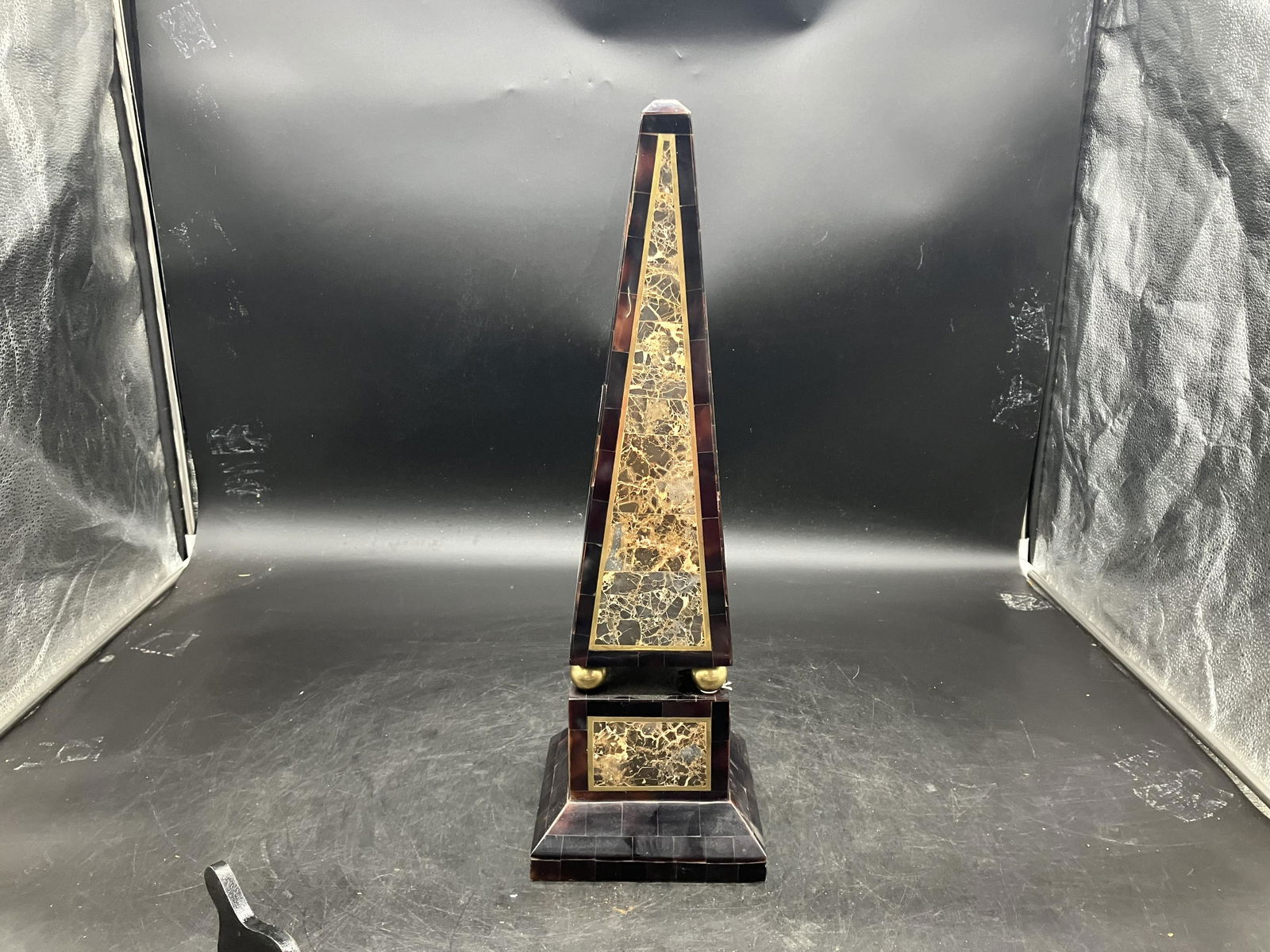 Tortoise Shell Obelisk: 20"Hh.