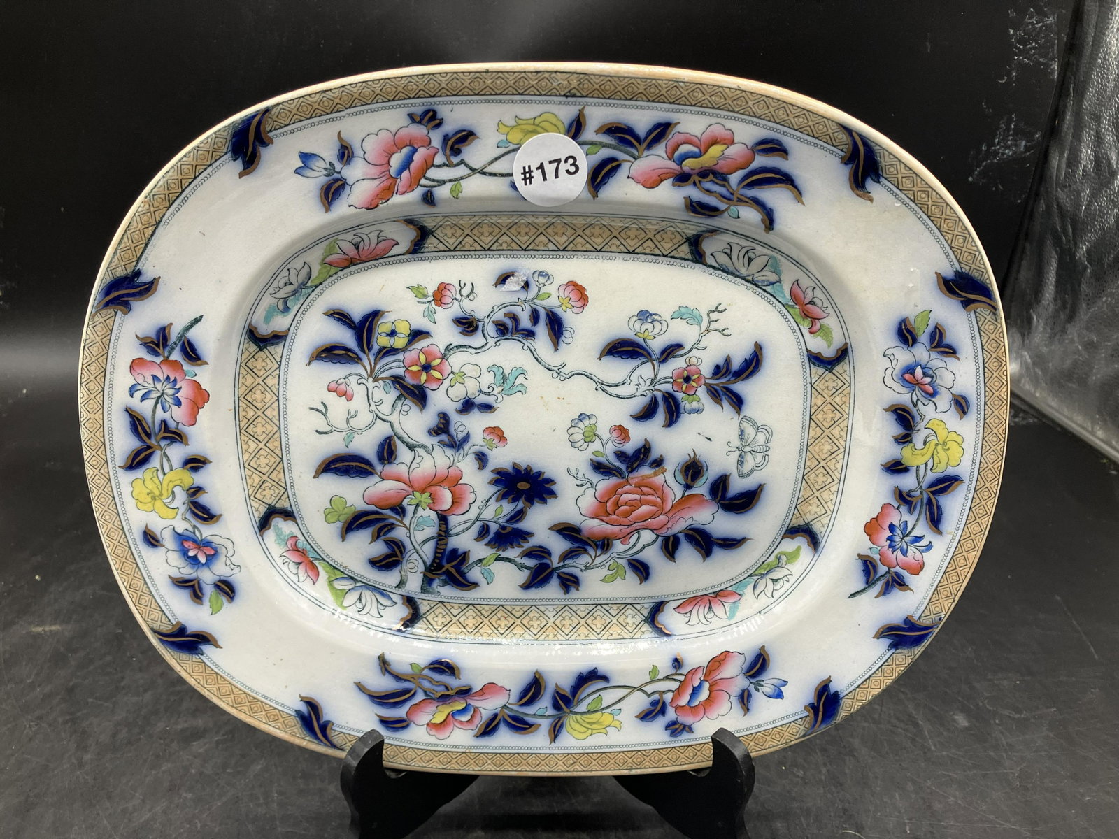 Gaudy Ironstone Platter: Measures 13" W.
