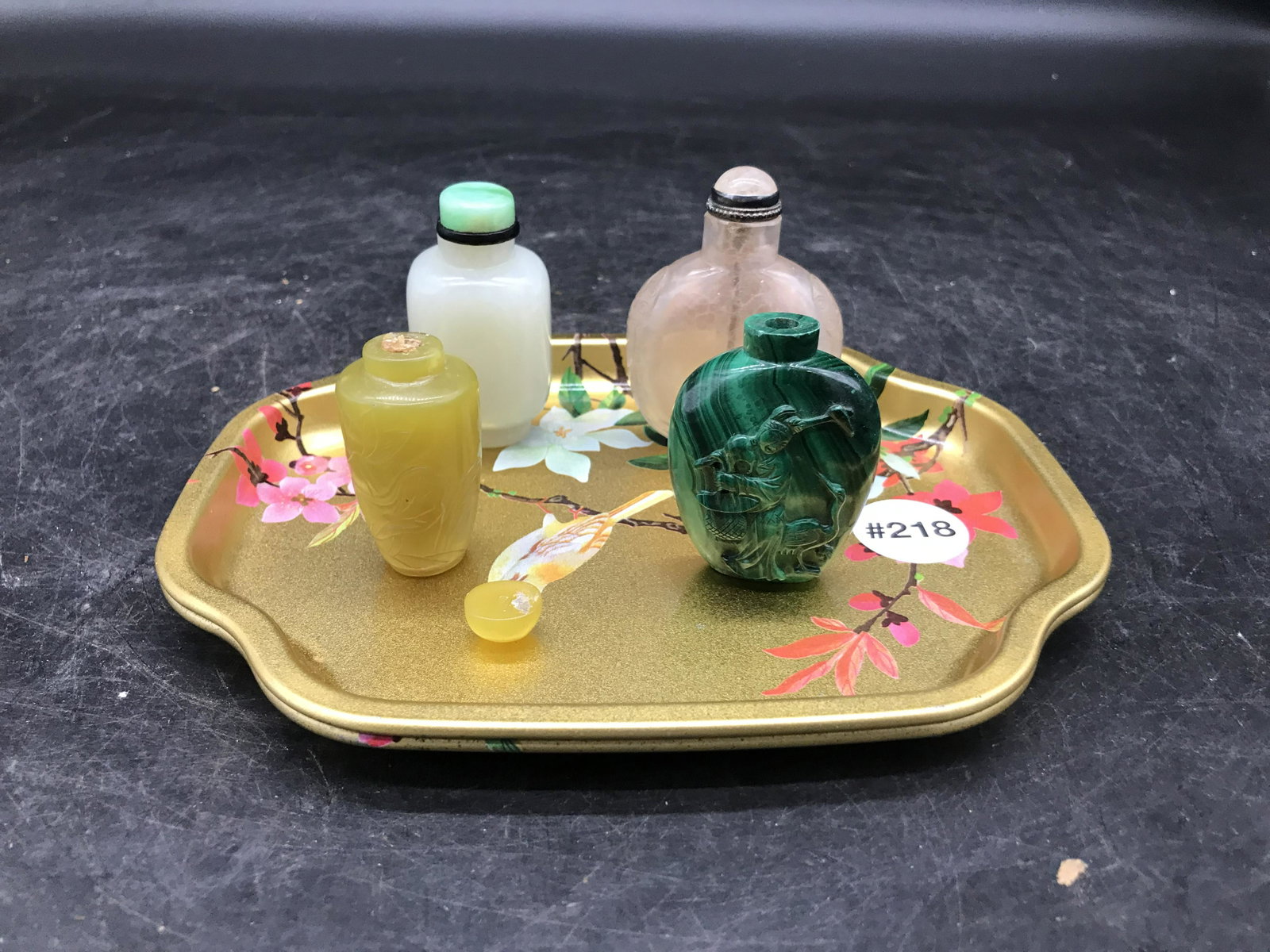 Three Snuff Bottles: Largest measures 4" x 2.5".