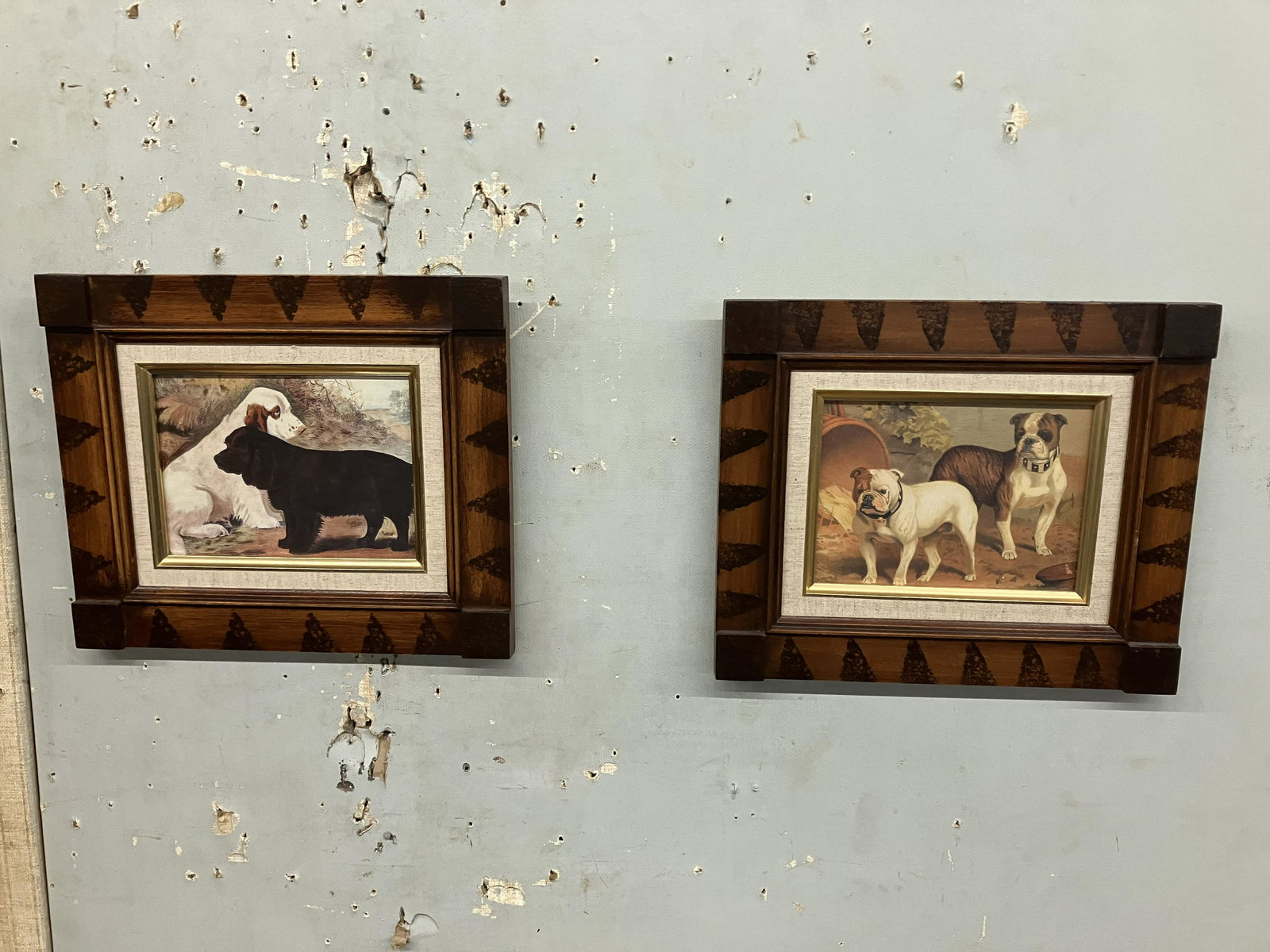 Two Dog Prints in Paint Decorated Frames (1 of 3)