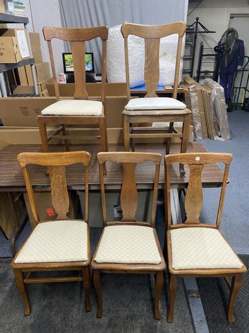 Set of Five Antique Oak Chairs (1 of 3)