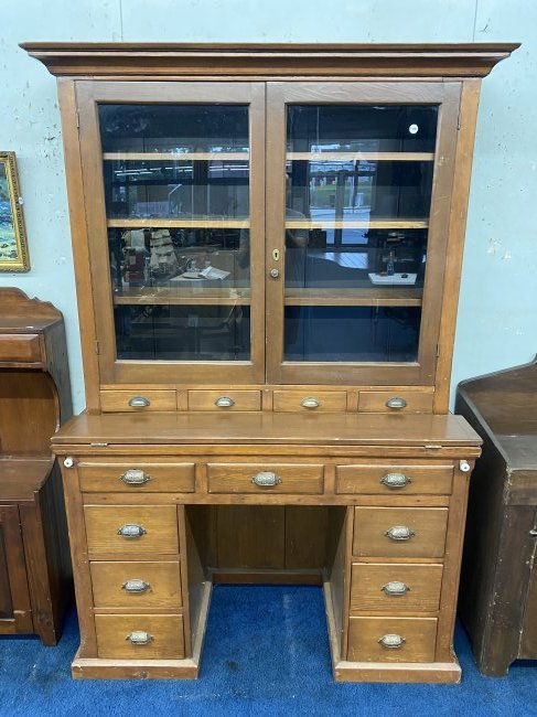 Antique Country Store Desk With Bookcase Top (1 of 10)