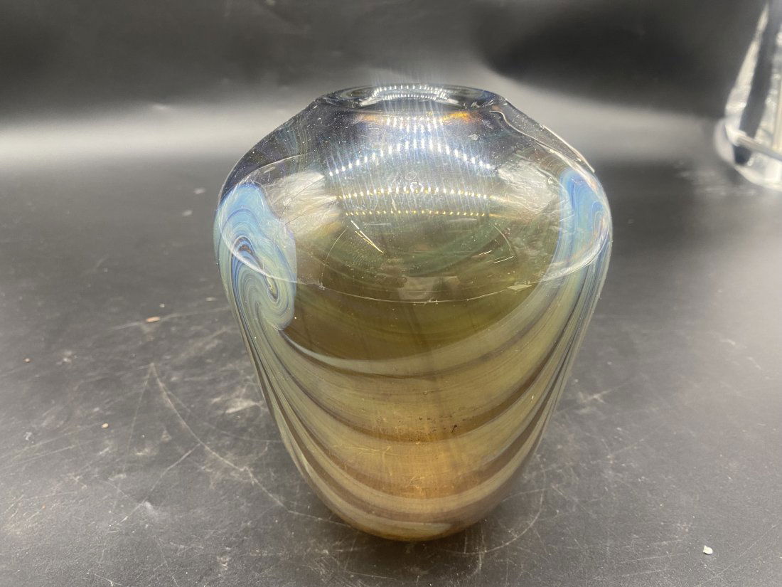 Artist Signed Blown Art Glass Vase (1 of 4)