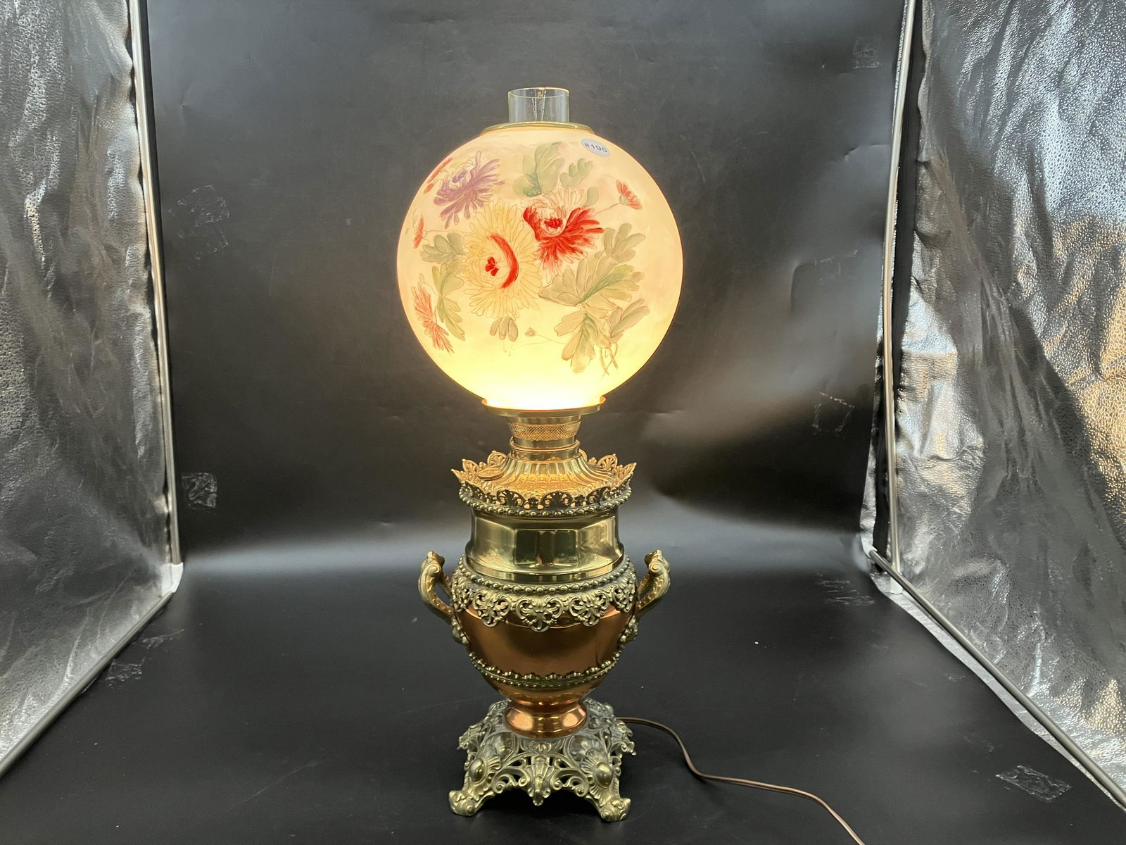 Antique Copper Base Parlor Lamp (1 of 5)