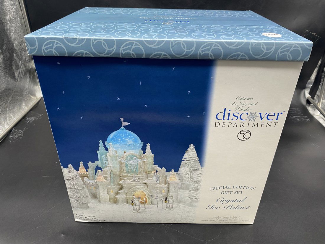 Department 56 Crystal Ice Palace: Box measures 14.5" H x 14.5" H x 11" W.