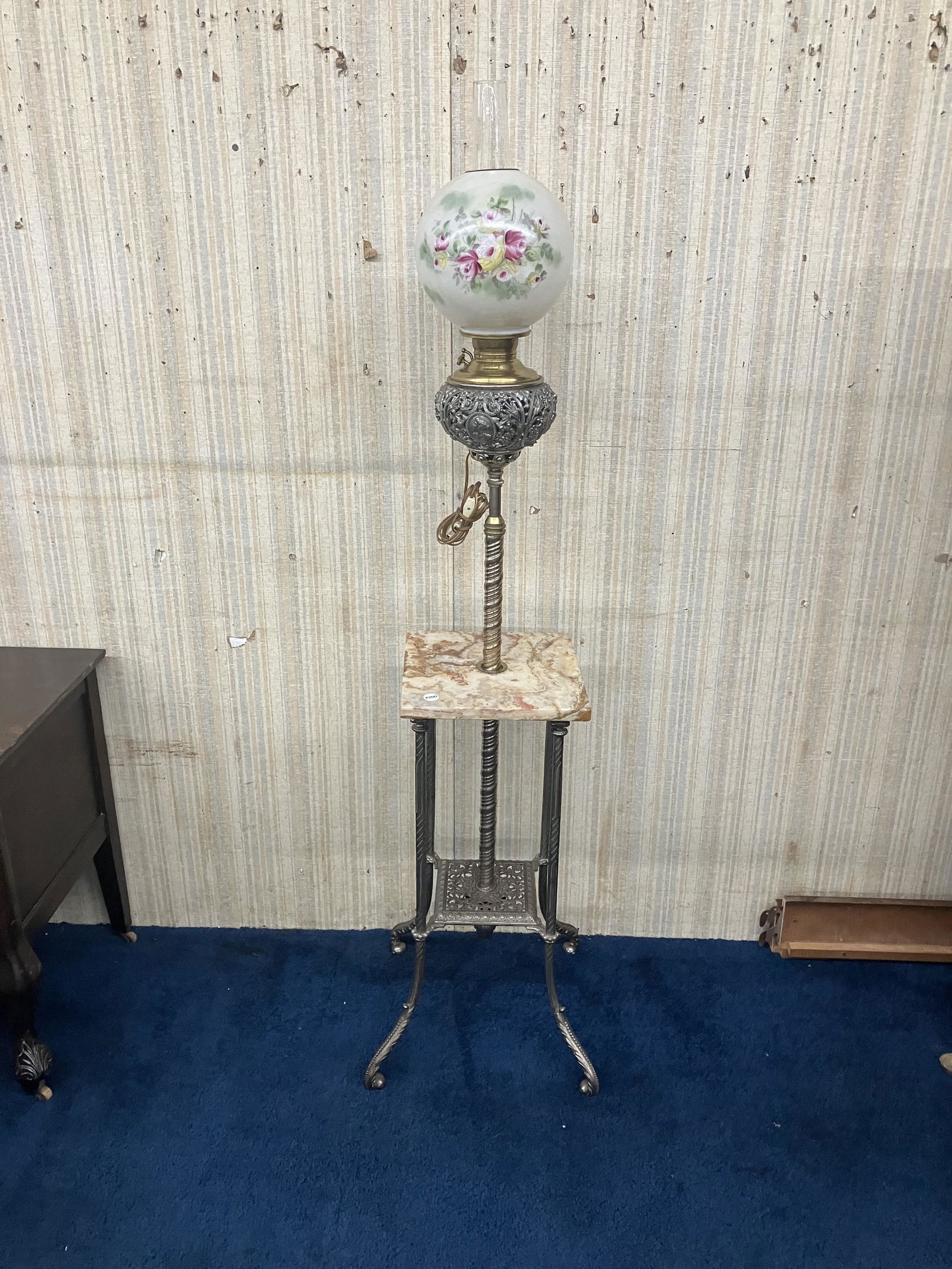Antique Marble Top Piano Lamp (1 of 6)