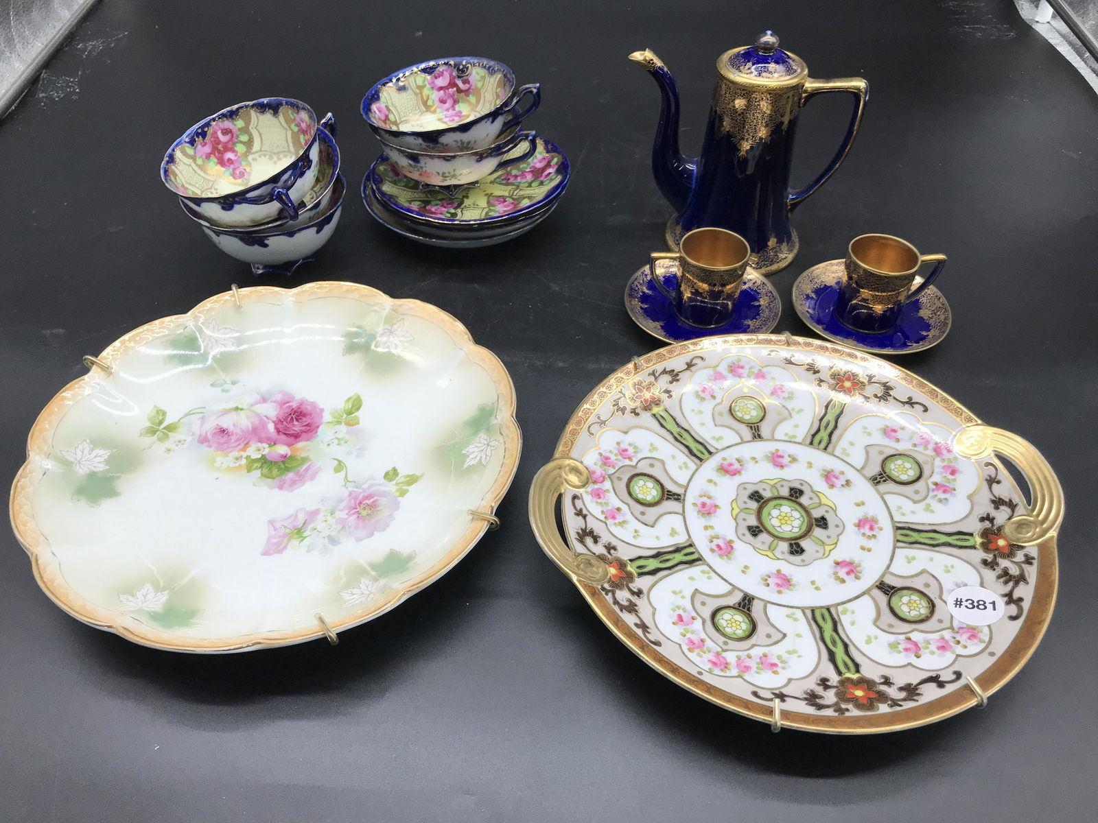Hand Painted Cups & Saucers & Nippon Demi Tasse Set (1 of 3)