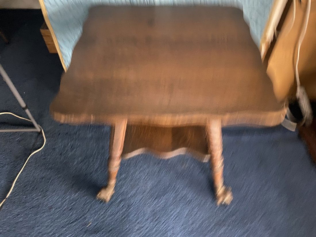 Antique Oak Stand with Ball and Claw Feet (1 of 4)