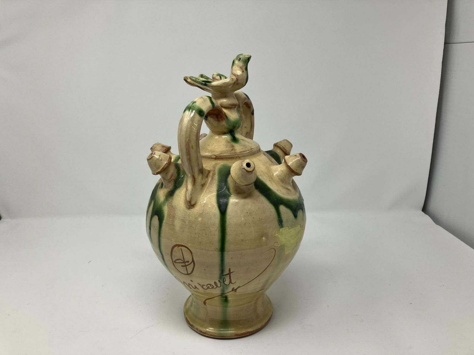 Signed Redware Vessel: ill, 12"H.