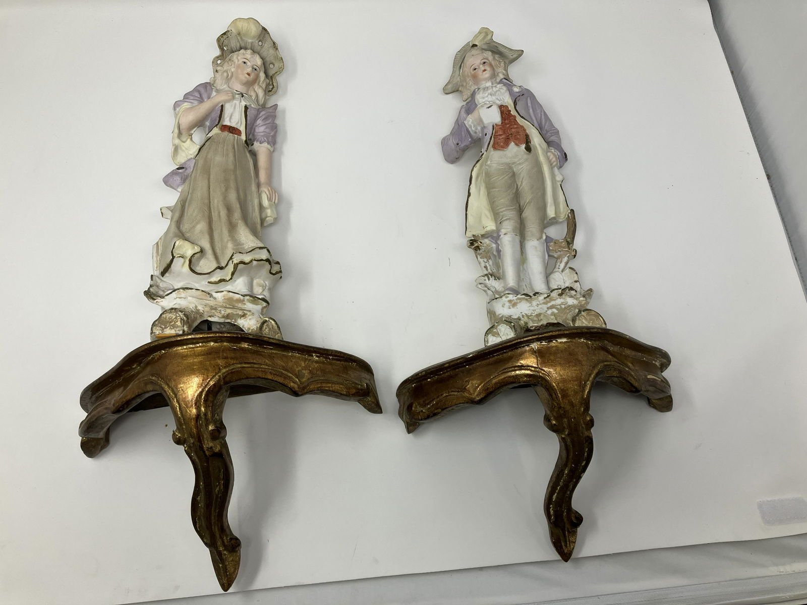 Dated 1724 Bisque Figurines: 19"H