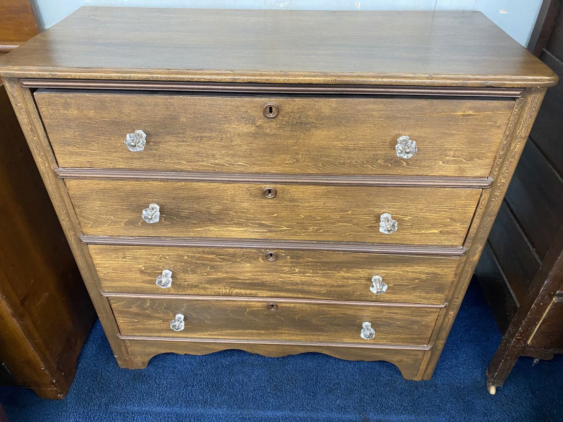 Antique Pine Chest (1 of 6)
