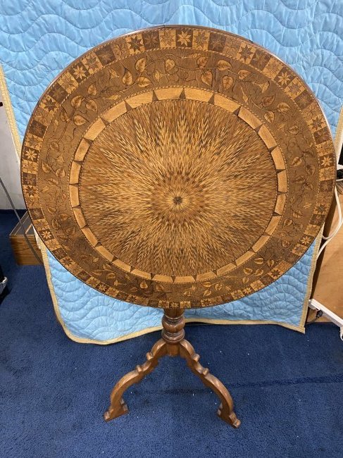 Antique Tilt Top Table with Inlay Top (1 of 8)